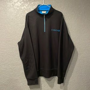 Mens black Cinch 1/4 zip pullover sweater size XL